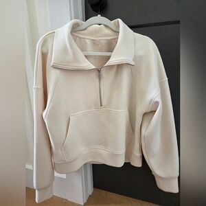 Calia Scuba Cream Half-Zip Sweatshirt Size Small